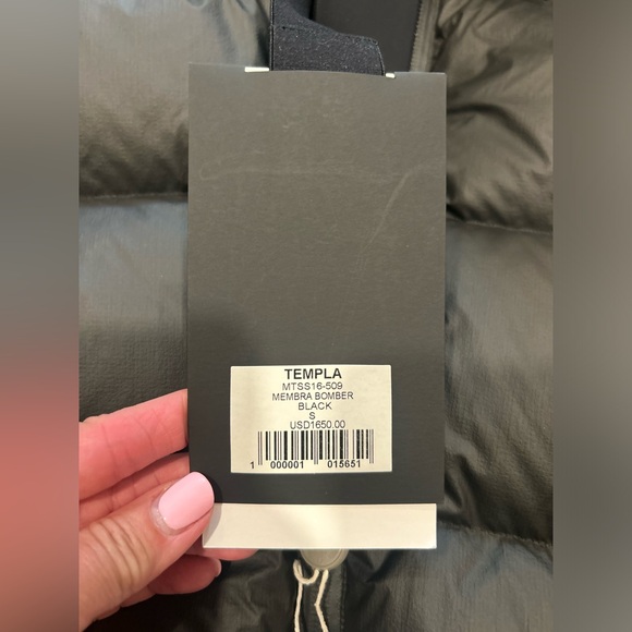 Templa Membra Goose Down Feather Bomber Jacket Size Small NWT Black - Picture 8 of 9